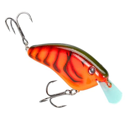 Strike King Hardliner Fishing Lure, Flat Sided Crankbait, Circuit Board Lip, Extra Tight Wobble, Size 4 Treble Hooks - color: Fire Craw