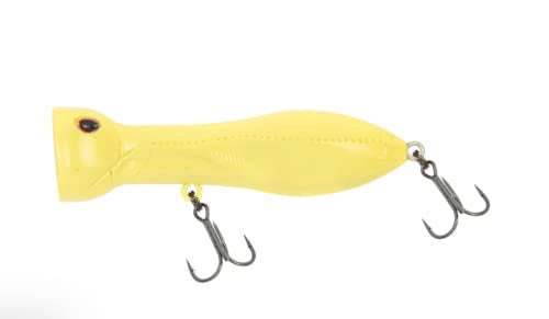 Nomad Design Chug Norris 72 Topwater Popper Lure – 3" - 3/8oz Floating Autotune Plug for Freshwater & Saltwater – Erratic Yet Natural Action - Proven on Big Bass and Smaller Saltwater Species - color: Bone