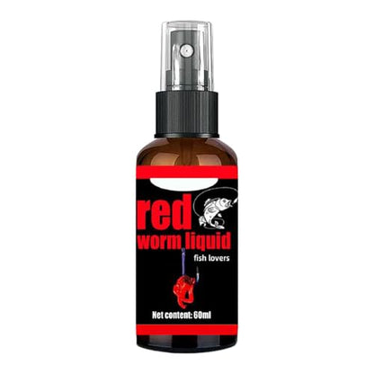 Red Worm Liquid Attractant, Non-Messy Design, 60ml, Fishing Lure Spray, Concentrated Angling Bait, Quick Action, for Catfish Carp Trout Cod Freshwater River Reservoir Outdoor
