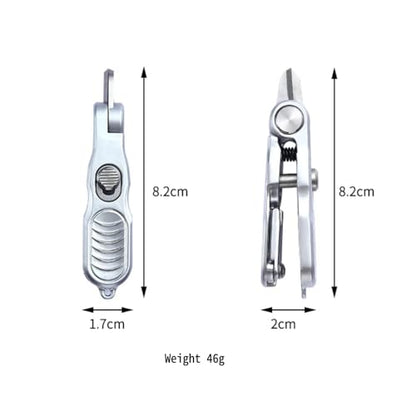 SHIAWASENA Portable Fishing Line Cutter with Retractors, Hook Eye Cleaner and Knot Tying Tool, Stainless Steel Braided Line Scissors Clippers for Mono, Fluoro Lines