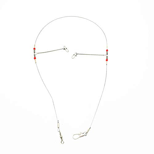 Senyu Wire Trace Leader Rig Stainless Steel 1-5 Arms Fishing Rigs with Snap,High-Strength Fishing Leaders Saltwater-Perch Rigs for Fishing - color: Arm Length 2.7inch, style: 2 Arm Leader