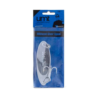UMT Chrome Fishing Spoon Lure 3/4oz,1oz, 2oz – Sharp 3/0 Treble Hook for Freshwater & Saltwater Bluefish, Trout, Steelhead 1, 5, 10 Pack Options - size: 5 Pack