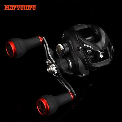 Non-Slip TPE Power Knob 1.1 inches (27 mm) Compatible for Shimano Stradic SLX, Daiwa Zillion Tatula Fuego, Spinning Baitcasting Reel (Black Red) - color: Black Red
