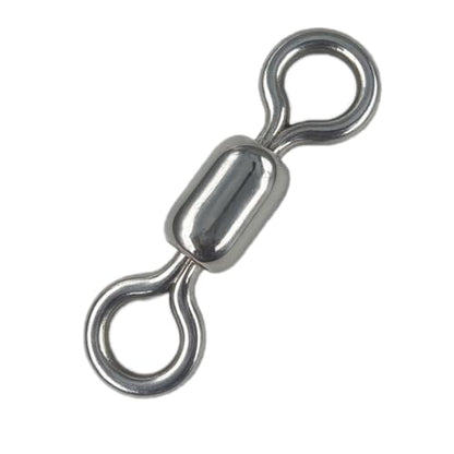 100 pcs Fishing Swivels, 100% 304 Stainless Steel Barrel Swivel Corrosion Resistance Power Crane Swivels Saltwater and Freshwater Fishing Line Lure Leader Connector - size: 8# 0.39"/ 80LB