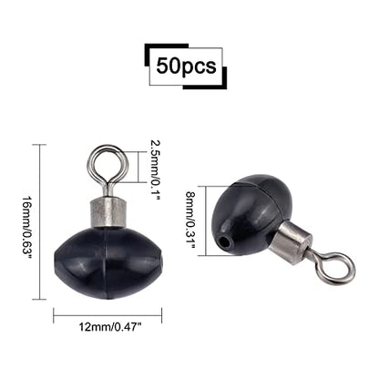 SUPERFINDINGS 50Pcs Fishing Rolling Swivel Slider Bead 16x12mm Fish Pulley Line Connectors Fishing Tackle Line Connector Fishing Tackle Running Slider Bead Swivel