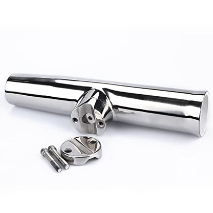 2PCS Tournament Style Boat Fishing Rod Holders, 316 Stainless Steel Clamp on 7/8" to 1" Rail, 360 Adjustable Fishing Rod Holder