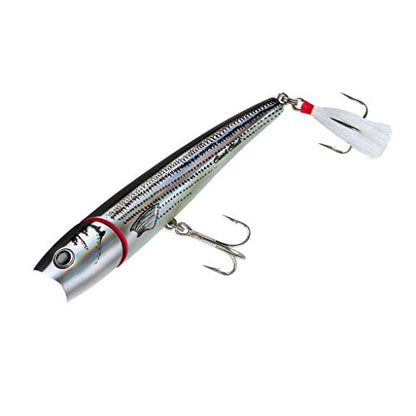Creek Chub Knuckle Head Jointed Topwater Fishing Lure with Chugging and Popping Action - color: Silver/Black Back