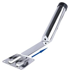 Deck Mount Fishing Rod Holder, Marine Grade Stainless Steel Adjustable Fishing Rod Holders, Support for Marine Boat Yacht - color: Silver 2 x 7740S