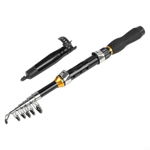 Telescopic Fishing Rod, Portable Travel Pole, Pocket, Lightweight Carbon Fiber, Short Ice Fishing, Beginner Gear, Backpack Camping Equipment, Ultralight Spin Casting(1M Black) - color: Black, size: 1M