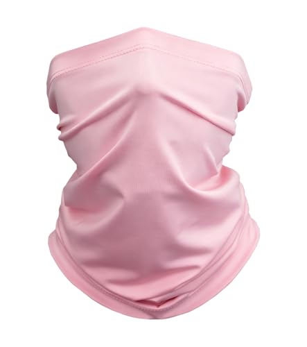 Fishing Neck Gaiter, Sun Protection Face Mask, Cooling Neck Shield Scarf Cycling Balaclava Bandana for Men and Women - color: Pink