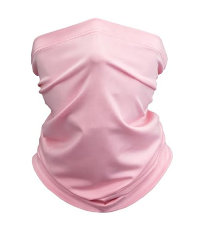 Fishing Neck Gaiter, Sun Protection Face Mask, Cooling Neck Shield Scarf Cycling Balaclava Bandana for Men and Women - color: Pink