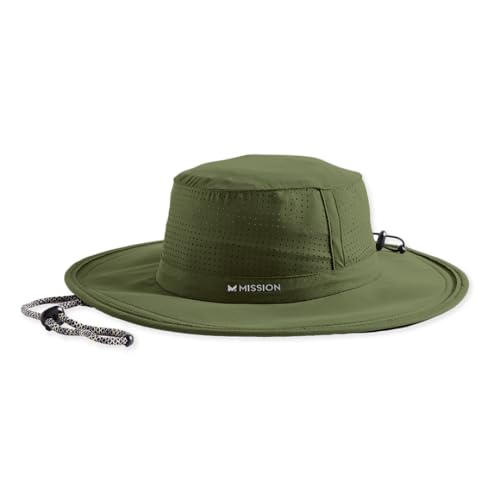 MISSION Cooling UPF Boonie Hat - Unisex Sun Hat for Hiking, Beach & Fishing - Sweat & Water Activated Technology - color: Bronze Green