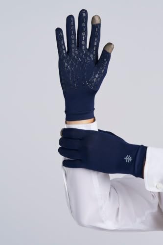 Coolibar Full Finger UV Sun Gloves - UPF 50+ Sun Protection - Gannett - color: Navy, size: Medium