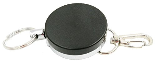 Drchoer Fly Fishing Zinger Retractors: 4pcs Metal Retractable Key Badge Holder with Belt Clip and Steel Cord - Extendable Keychain Reel for Nippers Fly Fishing Equipment