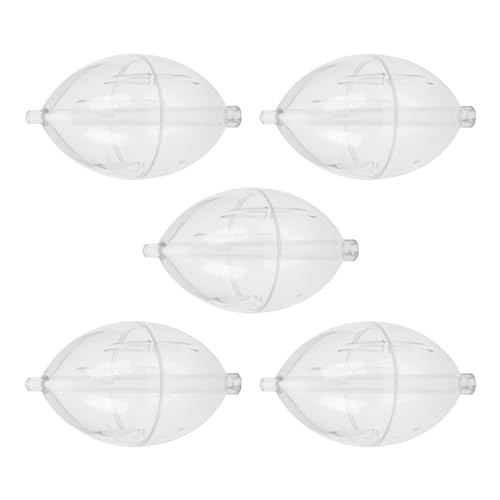5 Pack Clear Water Filled Fishing Bobbers, Abs Oval Through Hole Design, 2.91 Inch × 1.57 Inch, for Freshwater Saltwater Carp Fishing