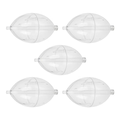 5 Pack Clear Water Filled Fishing Bobbers, Abs Oval Through Hole Design, 2.91 Inch × 1.57 Inch, for Freshwater Saltwater Carp Fishing