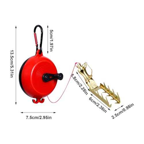 Lure Retriever Tool 30m PE Rope | Lure Retriever Bait Saver for Women Men Fishing Lovers - color: black red