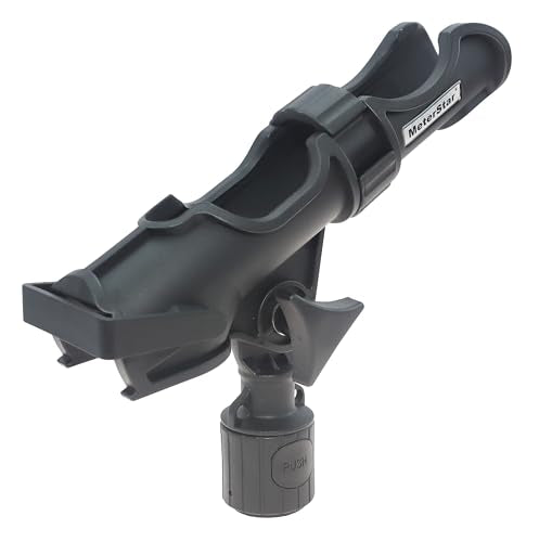 New Upgrade 360 Degrees MiniPort Fishing Rod Holder with Mini Rod Holder,Rod Holder with Track Mounting Base Kit with Installation Accessories and Tools - style: Reinforced - Round Base