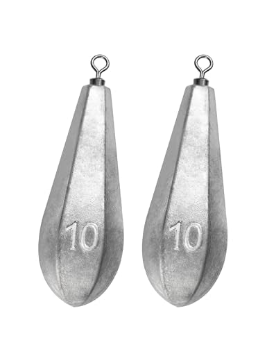 BLUEWING Swivel Bank Sinkers Fishing Weights with Swivel Bottom Bullet Sinkers for Freshwater and Saltwater, 1/8oz to 16oz - size: #10 10oz, 2pcs