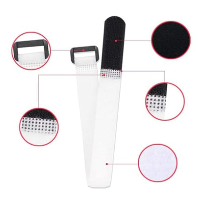 12Pcs Tie Belts Suspenders Fastener Cable Fishing Rod Holder Strap Fishing Accessory Wrap Band Holder High Strength - color: White