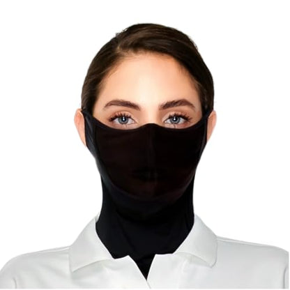 Cooling Face Mask UVA&B 99.9% Block Made in KOREA UV Protection Sports Lightweight Breathable Golf Cycling Driving - color: Black
