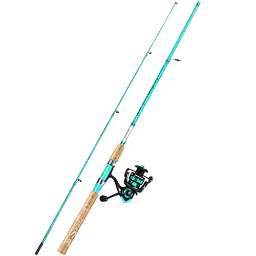 Sougayilang Fishing Rod and Reel Combo, 2-Piece 5-Foot 6-Inch Graphite & Fiberglass Rod, Durable and Strong, Quickset Anti-Reverse Fishing Reel (1Pack/2Pack) - color: Spinning Combo - 1 PACK