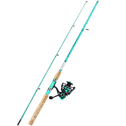 Sougayilang Fishing Rod and Reel Combo, 2-Piece 5-Foot 6-Inch Graphite & Fiberglass Rod, Durable and Strong, Quickset Anti-Reverse Fishing Reel (1Pack/2Pack) - color: Spinning Combo - 1 PACK