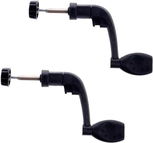 Black Universal Plastic Power Handle,Fishing Reels Crank Rock Arm Spinning Wheel Grasp,Fishing Spinning Reel Handle Grip Replacement Parts(2 Pcs)