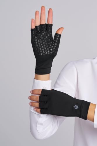 Coolibar Fingerless UV Sun Gloves - UPF 50+ Sun Protection - Ouray - color: Black, size: Small