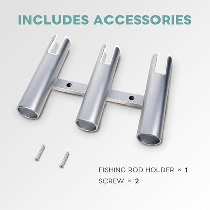 Aluminium Fishing Rod Holders for Boat, Wall-Mounted Fishing Pole Roof Rod Rack,Surf Fishing Rod Holder for Truck, Boats & Yacht - color: 3 Tubes Sliver