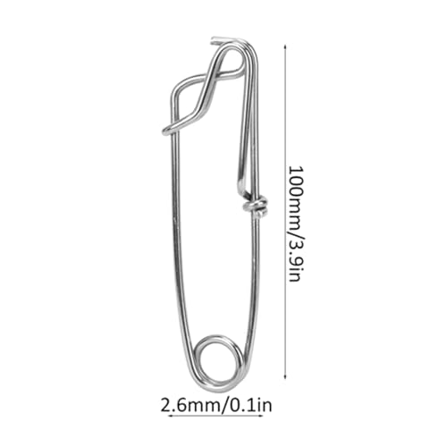 10 PCS Longline Fishing Line Clips Stainless Steel Trotline Clips | Fishing Snap Branch, Reinforced Hook Body, Spring Clasp, One-Touch Push Button, Floats, Sharking, Tuna, Crabbing, Shrimping