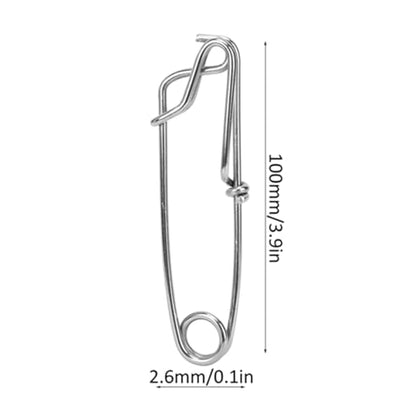 10 PCS Longline Fishing Line Clips Stainless Steel Trotline Clips | Fishing Snap Branch, Reinforced Hook Body, Spring Clasp, One-Touch Push Button, Floats, Sharking, Tuna, Crabbing, Shrimping