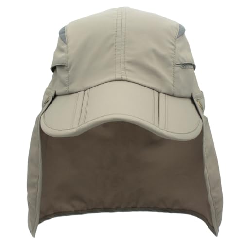 Connectyle Men's Sun Hat with Detachable Neck Flap Adjustable Outdoor UPF 50+ Baseball Sun Cap for Fishing Hiking Golfing - color: Light Grey