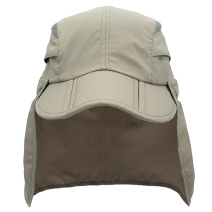 Connectyle Men's Sun Hat with Detachable Neck Flap Adjustable Outdoor UPF 50+ Baseball Sun Cap for Fishing Hiking Golfing - color: Light Grey