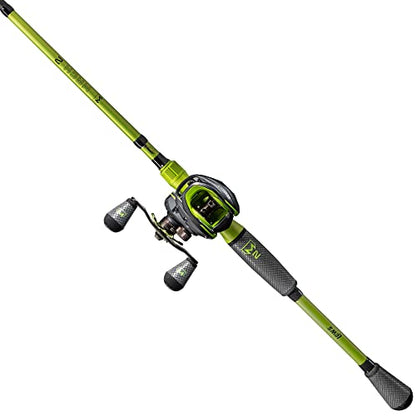 Lew's MACH 2 Baitcast Reel and Fishing Rod Combo, IM8 Graphite Blank Fishing Rod, Winn Dri-Tac Ultra Handle, Black/Green - size: 7'0"