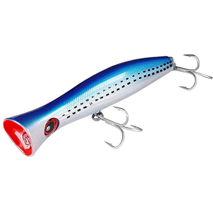 THKFISH Topwater Saltwater Fishing Lures GT Popper with 3X Strong Hook, Surf Fishing 1pc / 3pcs - color: 1pc BlueLaser