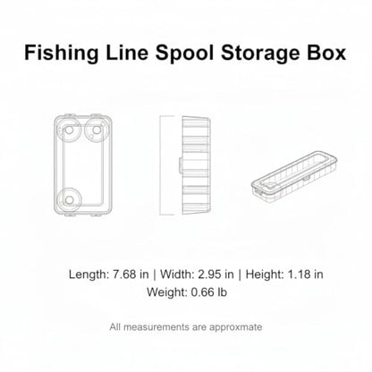 Fishing Line Spool Storage Box, Durable PP Plastic Organizer for Tackle Boxes, Keeps Spools Secure and Tangle-Free - size: 7.68 x 2.95 x 1.18 in