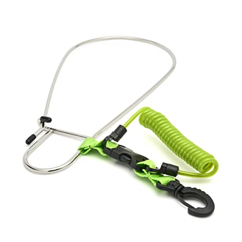 Calissa Offshore Kayak & Spearfishing Stainless Steel Fish Stringer Clip + 36” Steel Core Lanyard+Speargun Spear Fishing Freedive Freediving Scuba Dive Diving Large Holder - style: Green - Xtra Heavy Duty