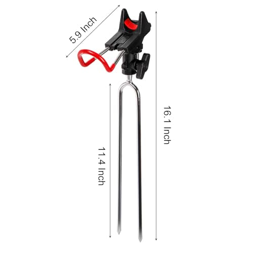 Nicunom 2 Pack Fishing Rod Holders - 360 Degree Adjustable Fishing Pole Rack Stand for Bank, Beach, Ground, Gifts for Men