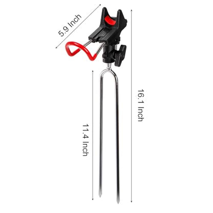Nicunom 2 Pack Fishing Rod Holders - 360 Degree Adjustable Fishing Pole Rack Stand for Bank, Beach, Ground, Gifts for Men