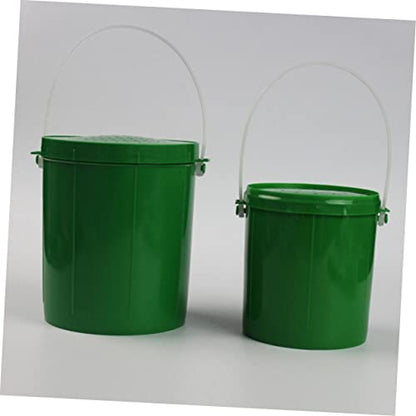 Fishing Bait Bucket 2pcs Worm Bucket Plastic Storage Box para Guardar Plastic Container Container with Lid Bucket Green Fishing Tool Live Lures Bucket