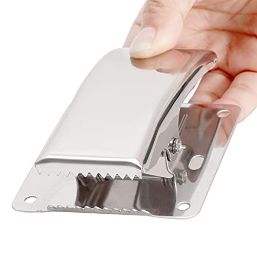 Fish Fillet Clamp, Stainless Steel Fish Tail Clip Deep-Jaw Fishing Grip with 6 Screws for Cleaning Table Bait Board, Fish Cleaning Tool
