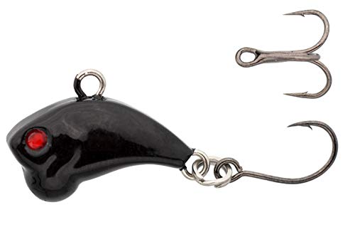 Z-Viber Micro - Ultra Light and Ice Fishing Lure - Mini Lipless Crankbait - 1/16oz Rattle Bait (0.6") - color: Onyx