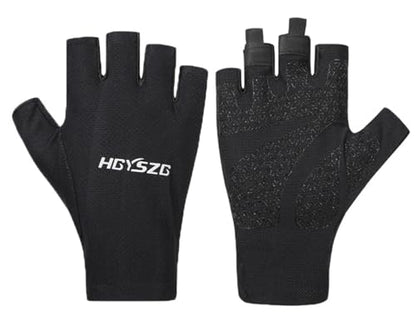 SUJAYU Fingerless UV Protection Gloves - Men & Women's Fishing, Driving, Sailing, Kayak, Paddling & Rowing Gloves - color: Black, size: X-Large