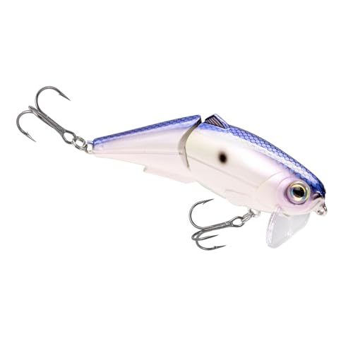 Strike King (HCWS2-741) Wake Shad Fishing Lure, Single Jointed Swimming Topwater Wakebait, 1-Ounce, Size 2 Treble Hooks, Hornet Blue
