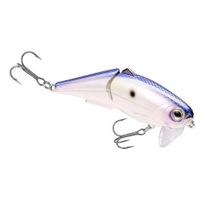 Strike King (HCWS2-741) Wake Shad Fishing Lure, Single Jointed Swimming Topwater Wakebait, 1-Ounce, Size 2 Treble Hooks, Hornet Blue