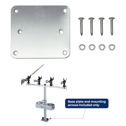 Spider Fishing Rod Holders for Boat, Aluminum Crappie Fishing Pole Mount, Adjustable Height & Angle, Boat Rod Rack for Spider Rigging - style: 1 Pack, Base