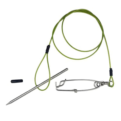 COOLHOOD Stringer Fish Holder for Diving Quick Handspear Fish Needle Hook Stringer with Clip Stainless Steel - color: 80cm