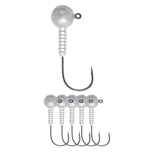 Lunker City Fishing Pro Lite Jig Heads 1/16oz 1/8oz 1/4oz 3/8oz 1/2oz Round Ball Light Tackle Lead Jigs Black Nickel UltraPoint 3/0 Hook LunkerGrip for Soft Plastic Bass Lures, Made in The USA - size: 1/16oz