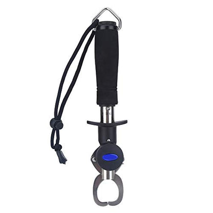 3 in 1 Fish Lip Grip Tool with Digital Scale 15kg, Fish Grabber for Freshwater Fishing, Stainless Steel EVA Foam Handle